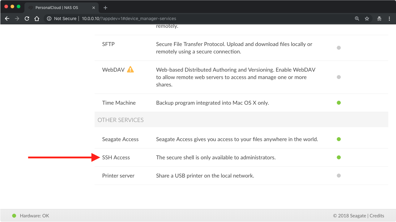 Enable SSH Access